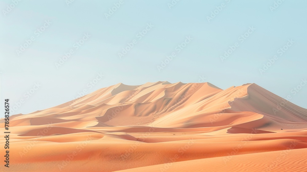 Minimalist photograph of desert landscape with soft pastel hues.