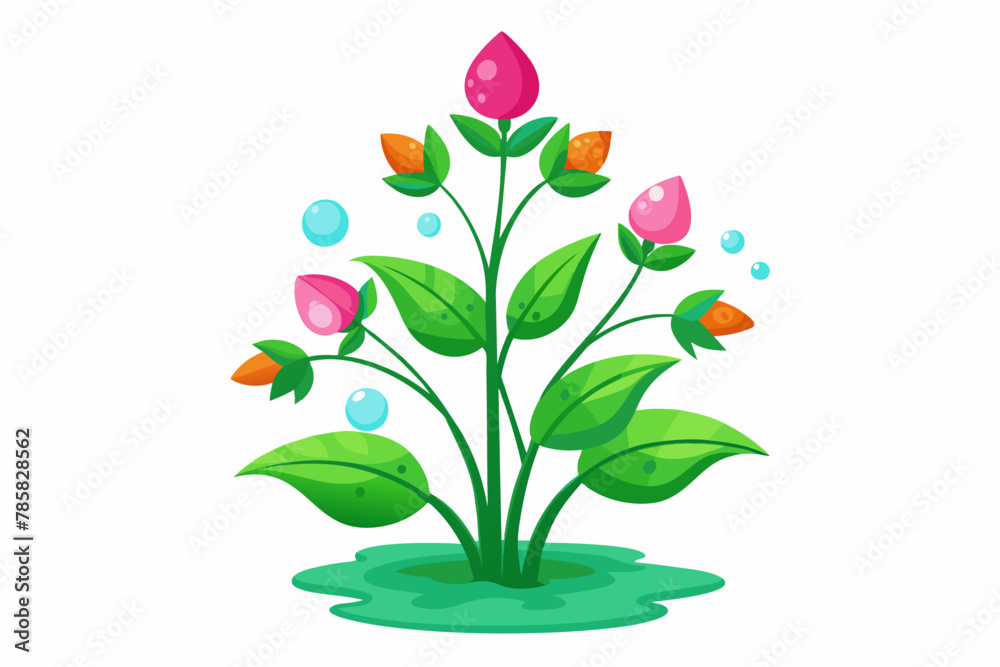 A charming plant with delicate flowers blooms against a crisp white background. A charming plant with delicate flowers blooms against a crisp white background.