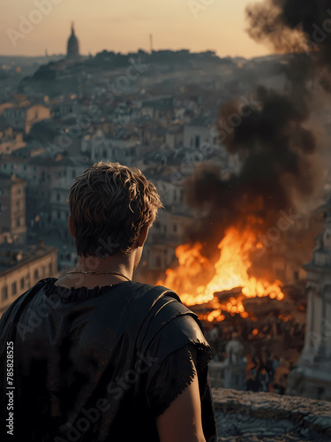 Nero is Watching the Burning City of Rome
