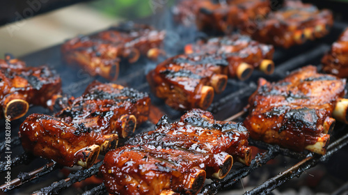 Outdoor barbecue party in a backyard