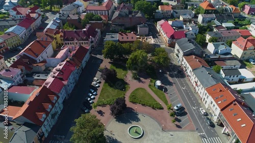 Tenement Houses Fountain Slup Plac Zamkowy Konin Aerial View Poland
