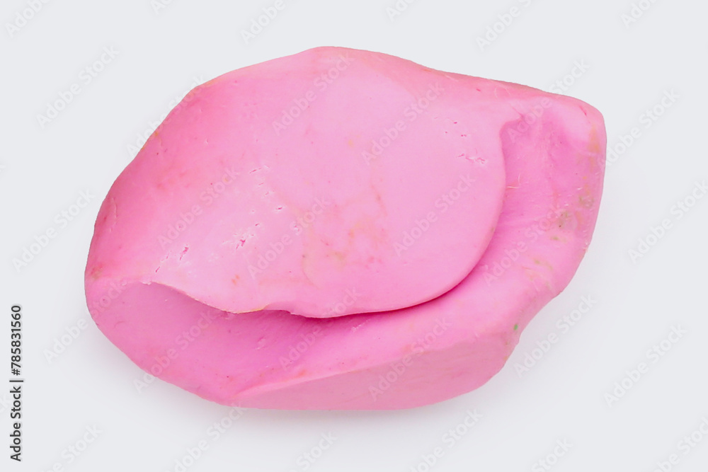 Colorful plasticine clay on white background.