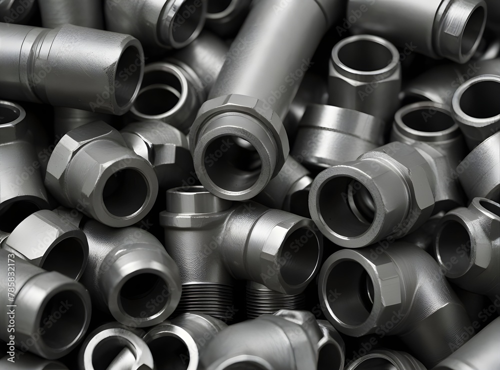 Many of connecting fittings for metal pipes.
Many of connecting fittings for metal pipes.