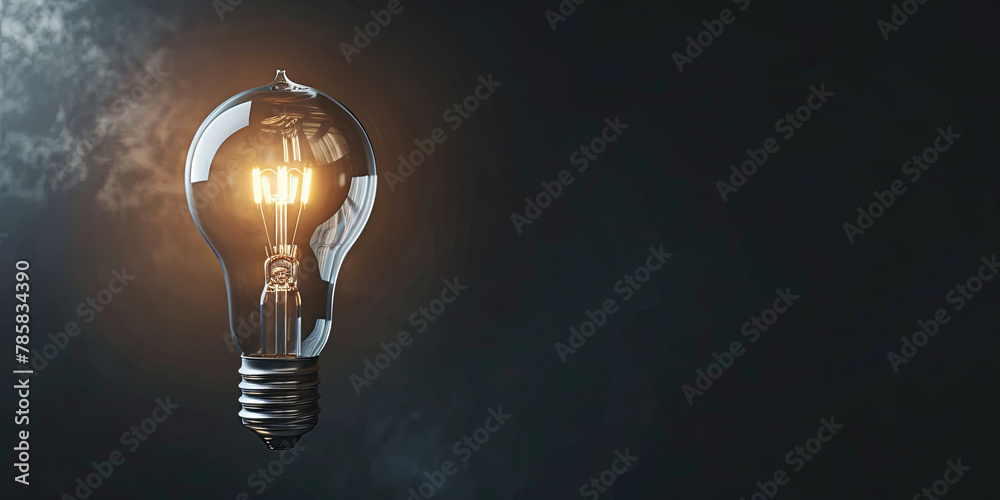 a light bulb glowing brightly against a dark background, generative AI a light bulb glowing brightly against a dark background, generative AI