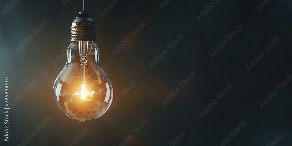a light bulb glowing brightly against a dark background, generative AI a light bulb glowing brightly against a dark background, generative AI