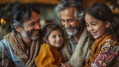 Multigenerational Family Candid Moment in Domestic Setting