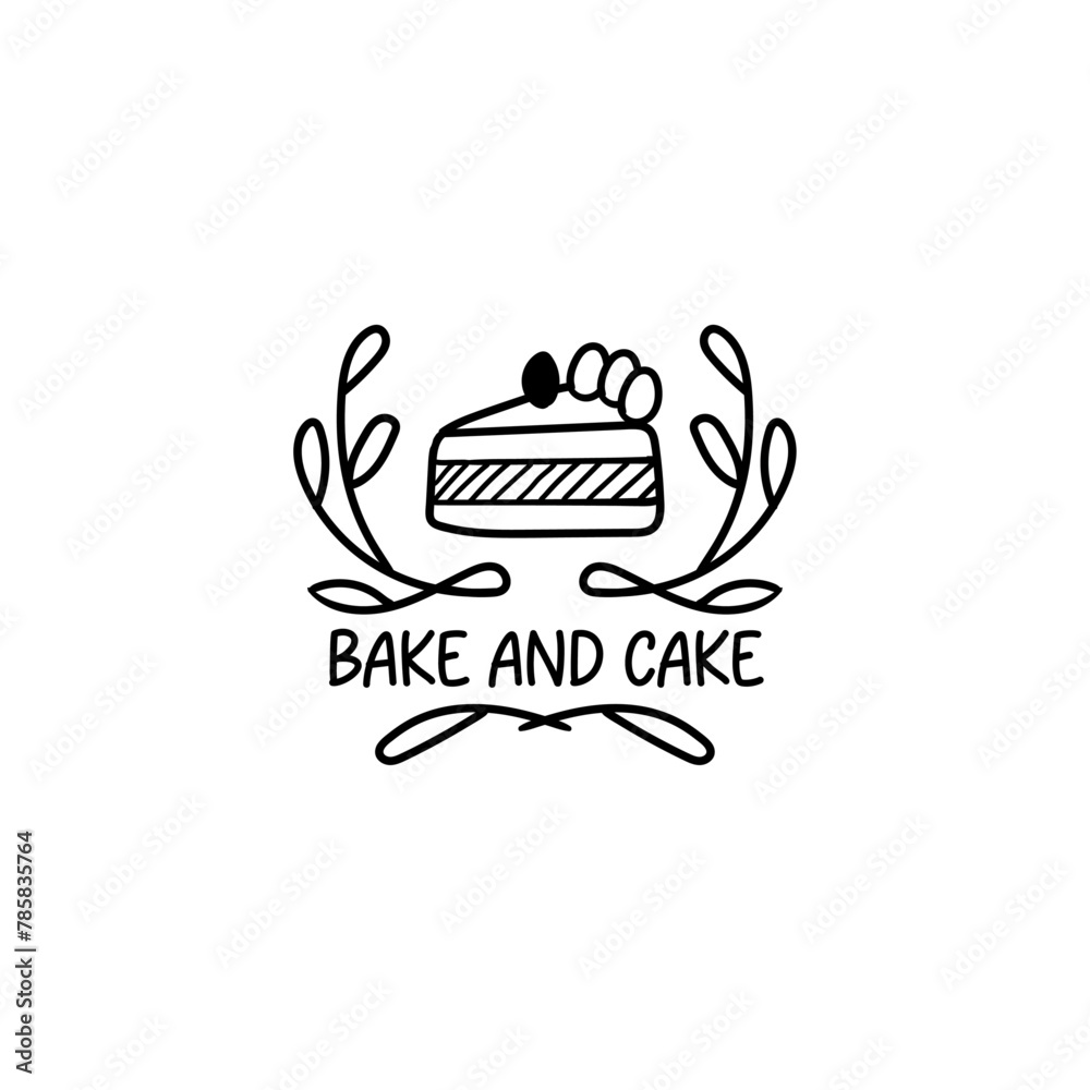 bake and cake food logo bake and cake food logo