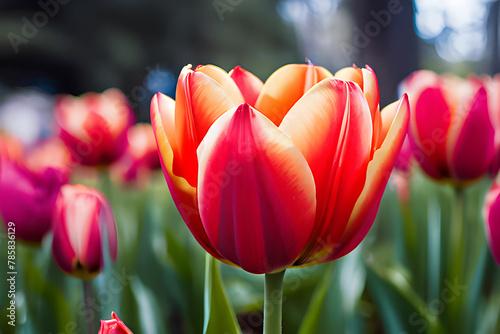 tulip in the garden. Generative AI