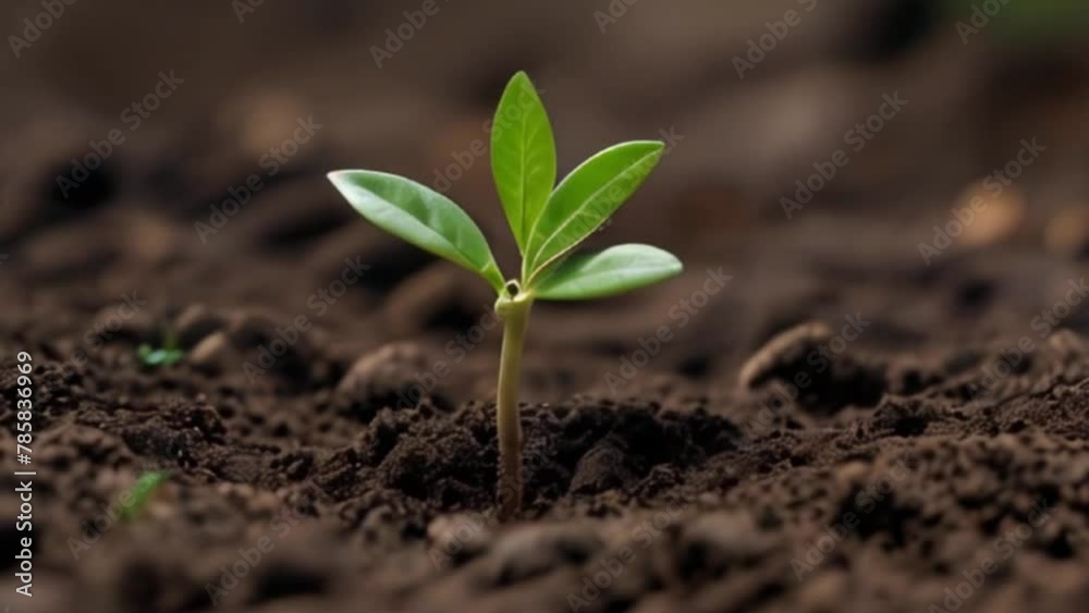 plant sprout with few tiny leaves emerging from the ground
plant sprout with few tiny leaves emerging from the ground