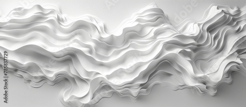 Detailed view of a wall painted in white with an intricate wave design, creating a visually appealing pattern