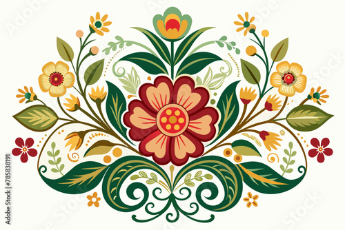 Vintage charm with delicate flowers adorning a pristine white background.