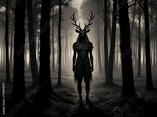 Mythological Figure standing in the Woods