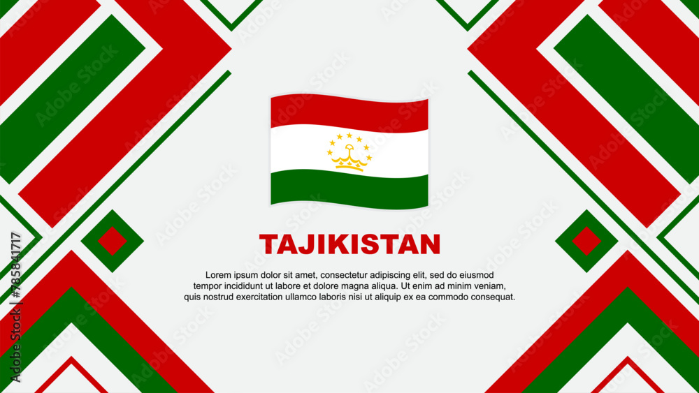 Tajikistan Flag Abstract Background Design Template. Tajikistan Independence Day Banner Wallpaper Vector Illustration. Tajikistan Flag Tajikistan Flag Abstract Background Design Template. Tajikistan Independence Day Banner Wallpaper Vector Illustration. Tajikistan Flag