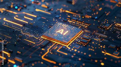 a virtual circuit board with a AI chip