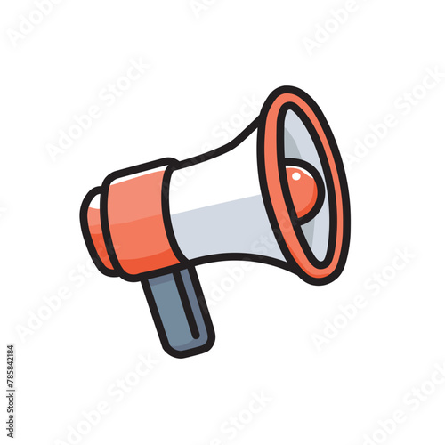 Illustration Vector Graphic Cartoon of  a Megaphone, Symbolizing Communication and Public Address