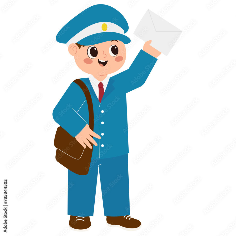 Mailman Boy Character Illustration