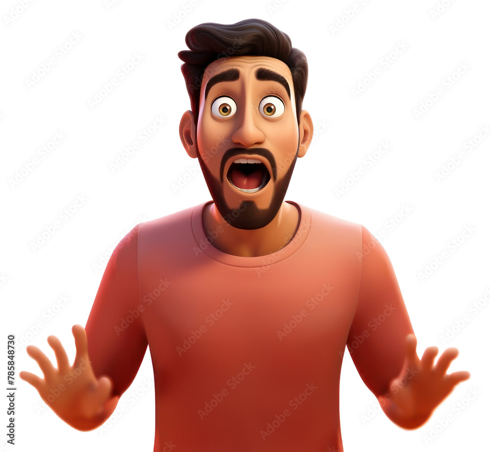 PNG Middle eastern man cartoon surprised adult PNG Middle eastern man cartoon surprised adult