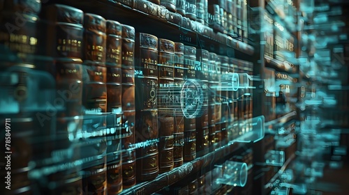 Ancient Tomes Augmented by Futuristic Holograms in Technological Library