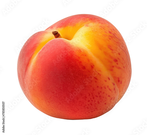 Ripe red peach isolated on transparent background