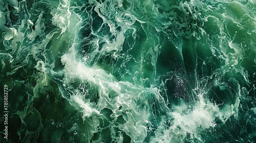 Fluid abstract patterns in emerald and sea green, suggesting the dynamic Irish seas and coasts.
