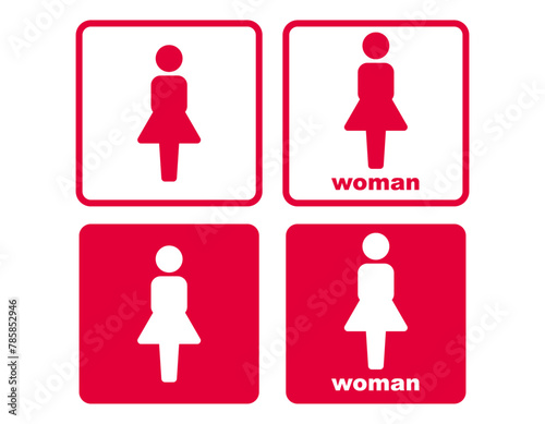 トイレのアイコン　女性　カラー