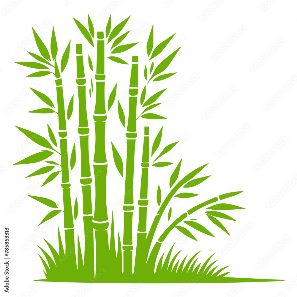 Naklejka premium Bamboo with Leaves