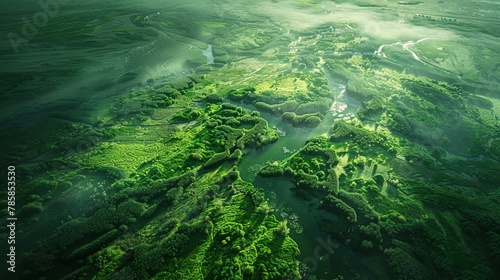 Verdant voyage vein, sunlit sustainability, Earth's green whisper photo