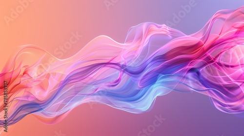 Gradient Trendy smoke waves colorful background wallpaper. 3D render creative smoke swoosh style soft lines. Abstract design smoke wavy pattern vector illustration wallpaper.