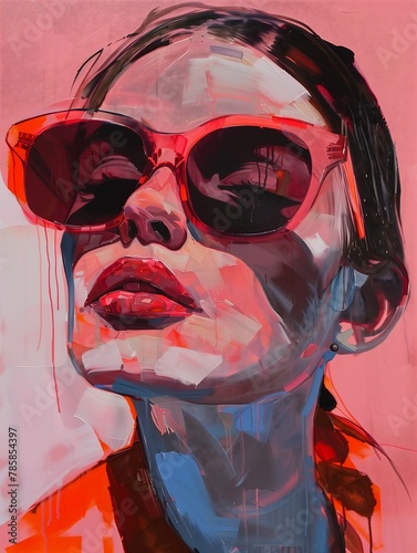 woman sunglasses face pink background princess staples oil tall prism undertones urban striking visuals cotter gloss rot photo