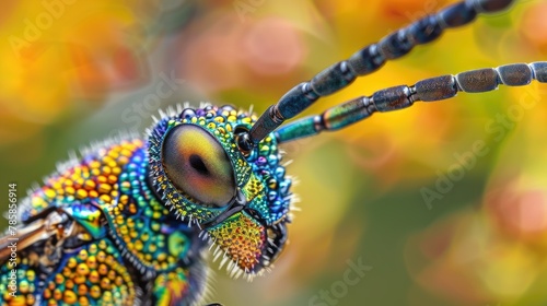 Detailed shot of a jewel wasp with iridescent colors © AI Farm