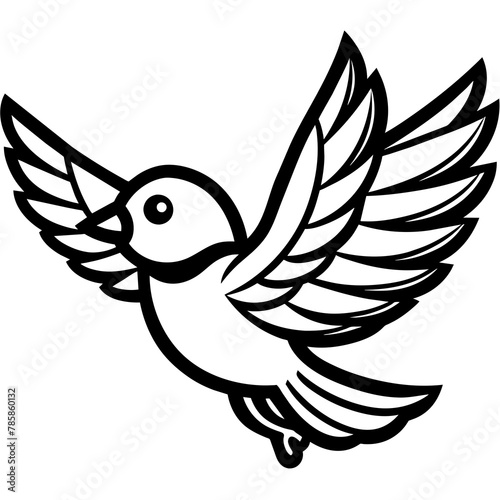 a little bird is flying 