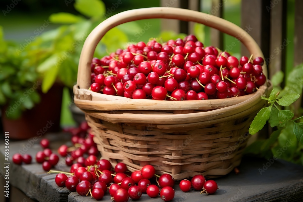 Fresh Cranberry fruit in a basket