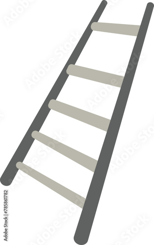 ladder with five steps is shown cartoon