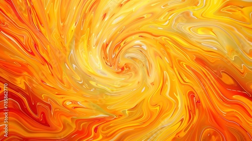 Swirling abstract patterns in bright yellows and oranges, symbolizing the blazing summer sun. 