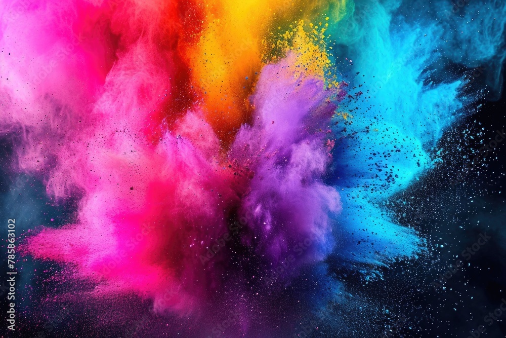 Fototapeta premium Colorful explosion of confetti is shown in image