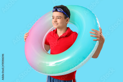 Cute little happy boy with ...