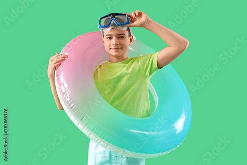 Cute little happy boy with ...