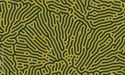 Yellow and Green Organic Turing Seamless Pattern. Abstract organic background