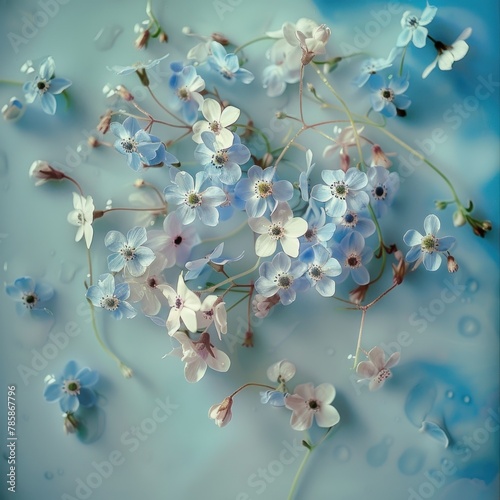 Forget-me-nots in a delicate photo