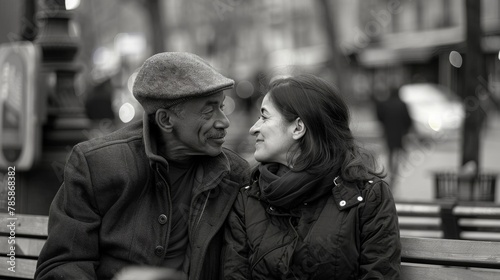 Cultural Diversity: Intimate Moment on City Bench © Exnoi