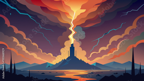 A massive roiling storm of vibrant gases swirled overhead crackling with bursts of electricity that illuminated its everchanging form. It