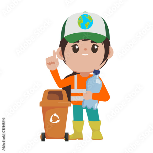 pose of people keeping the earth clean rubbish