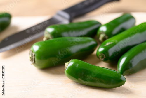 Fresh green Jalapeno chili, Food ingredient