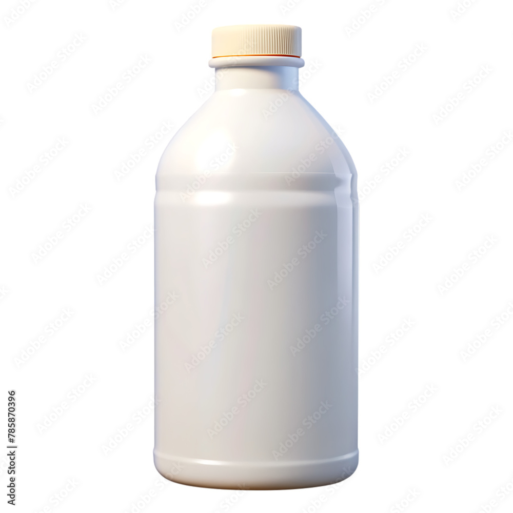 White plastic bottle with a cap White plastic bottle with a cap