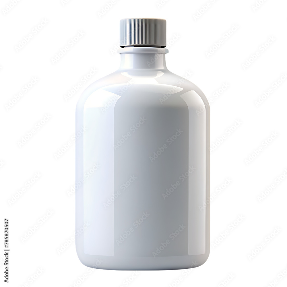 White plastic bottle with a cap White plastic bottle with a cap