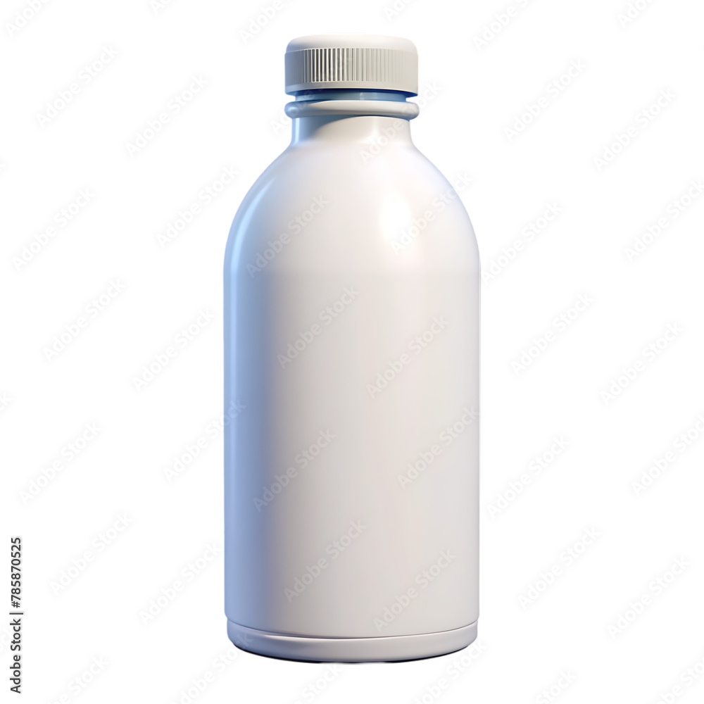 White plastic bottle with a cap White plastic bottle with a cap