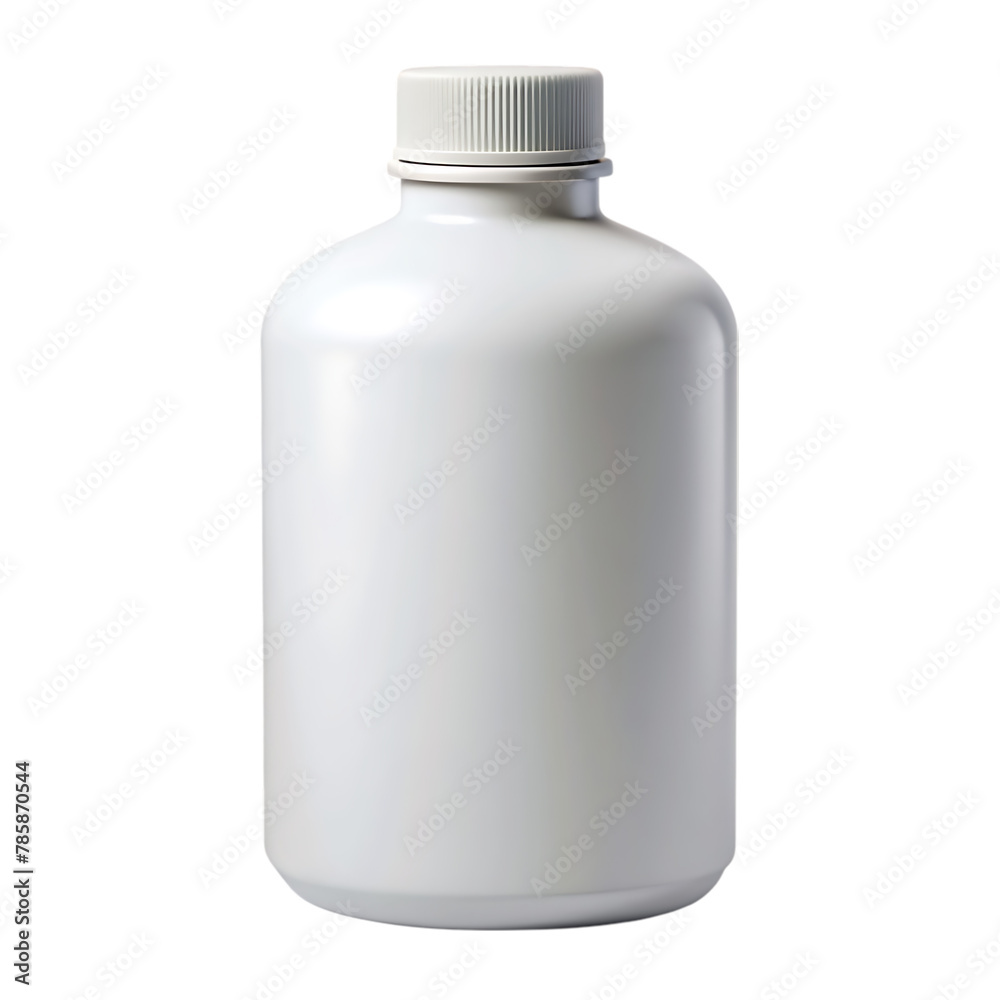 White plastic bottle with a cap White plastic bottle with a cap