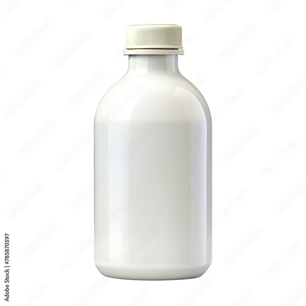 White plastic bottle with a cap White plastic bottle with a cap