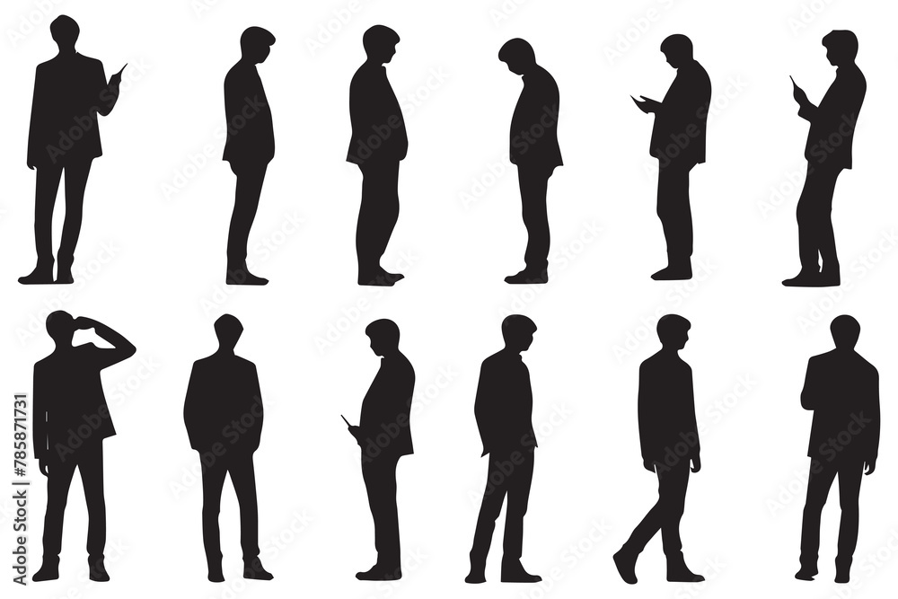 Set of Smart Businessman silhouette vector illustration