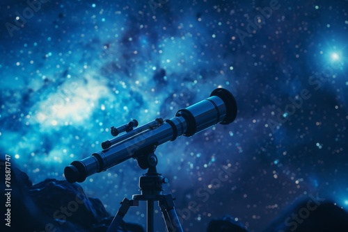 A telescope against the backdrop of the night sky.